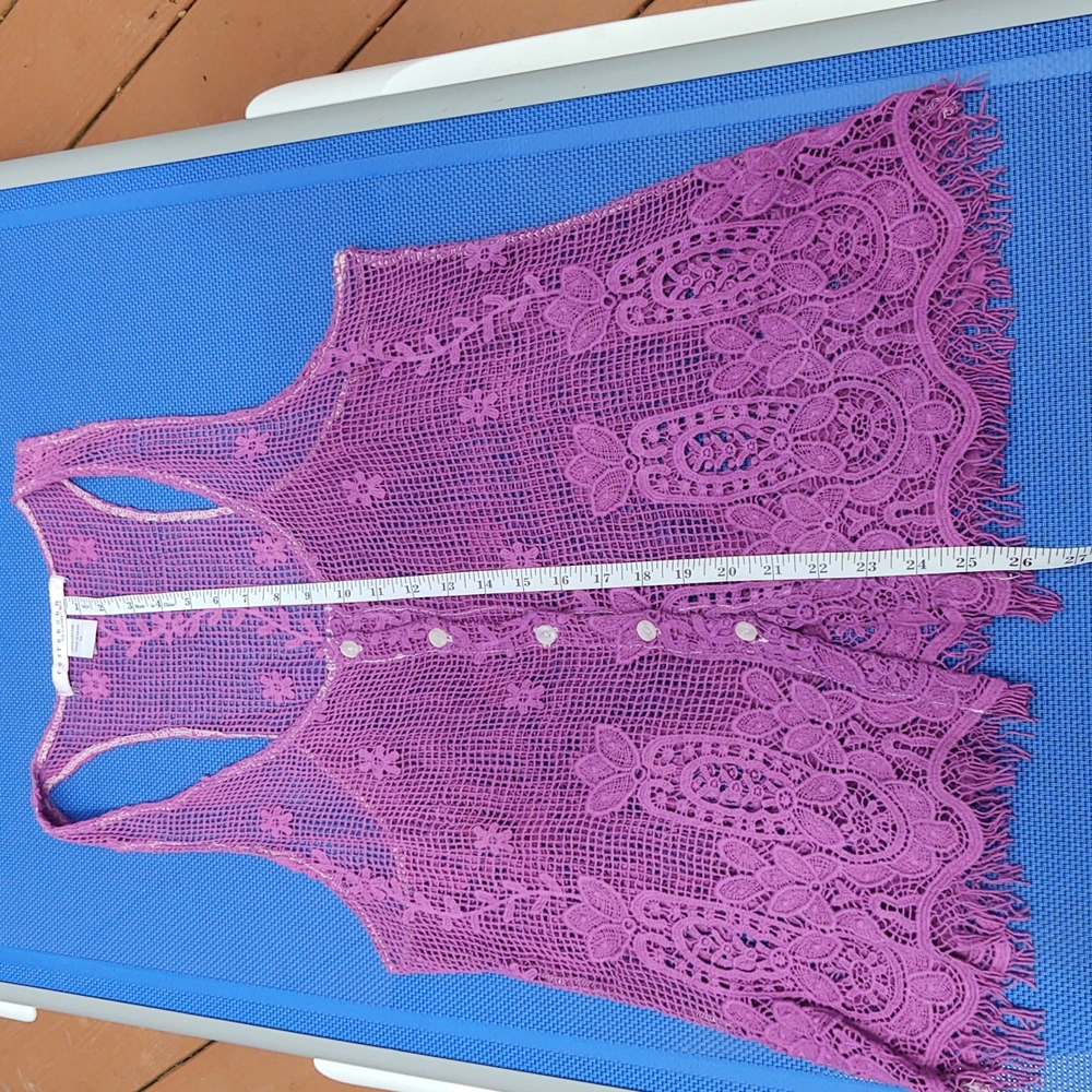 Crochet cotton tank/vest rezrekshn by Esther Chen size medium - Picture 7 of 9